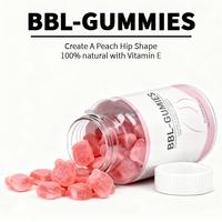 Complexe de Vitamine E 100% Naturelle et de Vinaigre de Cidre de Pomme, 60 Gummies, Complément Alimentaire Beauté pour Adultes, pour les Hanches de Pêche