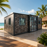 Maison conteneur modulaire extensible haute performance à double largeur pour l'hébergement en station balnéaire