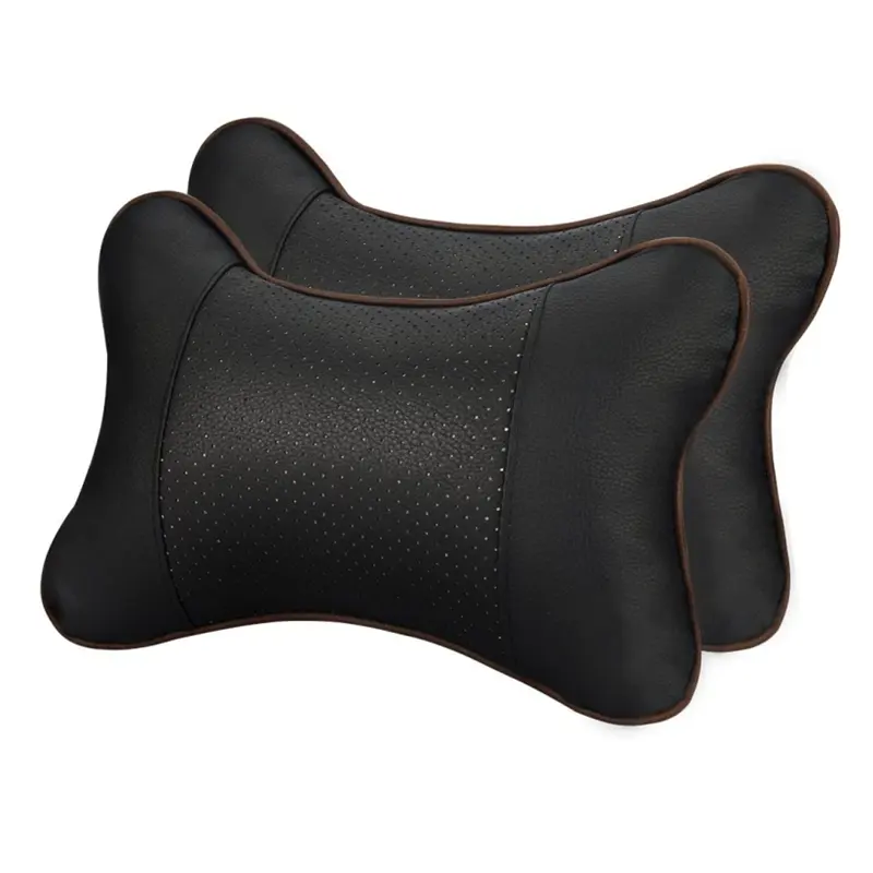 PU Car Neck Pillow Breathable Automatic Headrest Neck Support Pillow Cushion for Travel Car Seats Gog Bone Shape