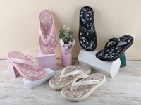 Novedad: Sandalias de verano y primavera para mujer Mei Li Shu, con punta abierta, suela gruesa ligera, patrones personalizados de EVA, ideales para días lluviosos.
