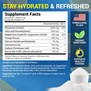 Bebida electrolítica hidratante rápida personalizada de alta calidad, suplemento dietético en polvo con potasio y ácido cítrico - Product Image 2