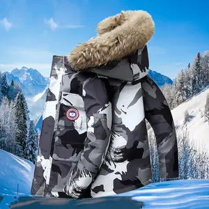 Chaqueta de plumón de ganso para hombre estilo Canadá personalizada Chaqueta de invierno de 1:1 calidad para exteriores