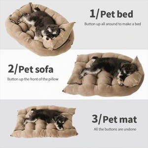Cama cuadrada para perros, alfombrilla gruesa para gatos, perrera, cojín suave para cachorros, para dormir, esponjoso, multifuncional, plegable, cómodo, accesorios para mascotas - Product Image 3