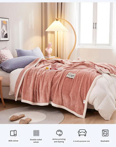 Vente chaude Logo personnalisable couleur unie emballage de boîte-cadeau de flanelle écologique couverture de sieste - Product Image 6