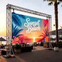 Écran LED P3.91 intérieur/extérieur étanche IP65 7680Hz pour location, panneau mural de scène P39 500x1000mm pour fête sur la plage au coucher du soleil