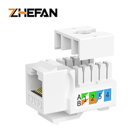 Connecteur Keystone RJ45 Cat6 ZHEFAN à 90 degrés, prise modulaire UTP non blindée, connecteur femelle d'usine OEM