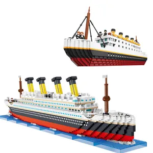 Toptan Titanic modeli Mini blokları mikro blokları gemi birleştirin oyuncak seti eğitim DIY tekne oyuncaklar çocuk hediyeler