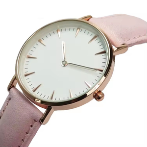 Stainless Steel case Applied Index <b>Watch</b> Genuine Leather Quartz Fashion Classic <b>Watch</b> for Women - Product Image 1