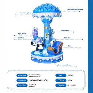 Three-Seater Carousel Glass Fiber Electric Rocking Horse Coin-Operated Kids' Vending <b>Machine</b> with 1 Year Warranty - Product Image 4