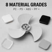 Baling-baling Kipas Sirkulator Udara OEM Kustom, Impeller Cetakan Injeksi PC PP 24-220mm untuk Kipas Menara, Kipas Berdiri, dan Kipas Genggam