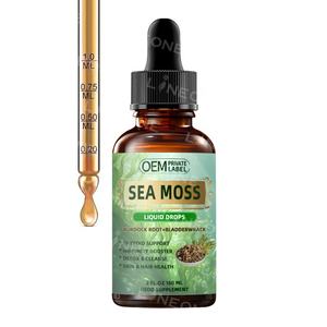 OEM Vegan <span class=keywords><strong>Organic</strong></span> <span class=keywords><strong>Sea</strong></span> Moss Drops Vitamina Seamoss Líquido Gotas Irlandês <span class=keywords><strong>Sea</strong></span> Moss Detox Cleanse Drops - Product Image 1