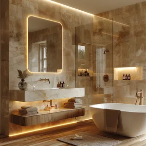 Miroir de salon d'hôtel moderne Miroir rétroéclairé LED avec lumières <span class=keywords><strong>Produit</strong></span> miroir LED contemporain - Product Image 2