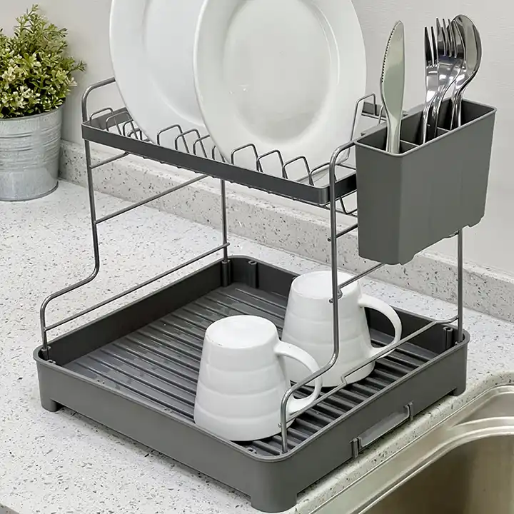 2 Tier Dish Rack Durable Quality Stainless Steel 2 Layer Kitchen Plate Drainer  Dish Drying Rack - Buy 2 Tier Dish Rack Durable Quality Stainless Steel 2  Layer Kitchen Plate Drainer Dish