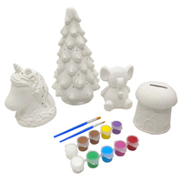 Elsas Lukisan Mewarnai 3d Mainan Unicorn Set Warna-warni Pelangi Kecil Yang Lucu Pony Plaster Figurine Cat Anak-anak