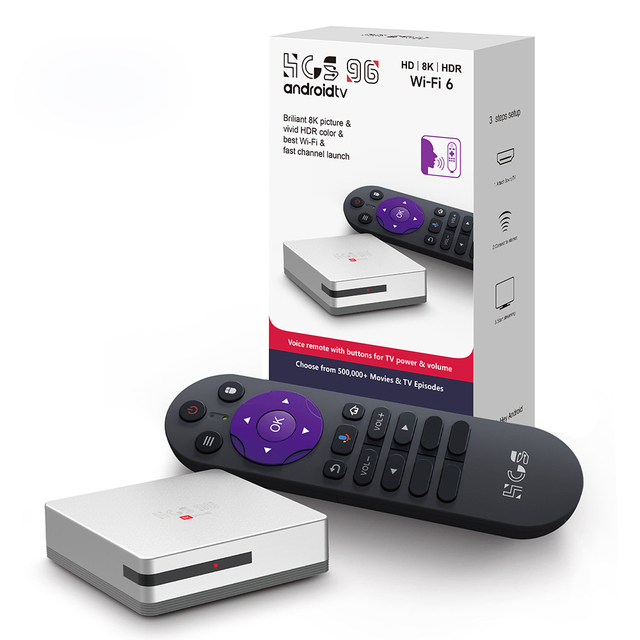 HCS96 Android16 Set Top Box with Dual Band Wi-Fi 8K Resolution Decoding Support 4GB RAM 64GB ROM Wholesale Ott Box