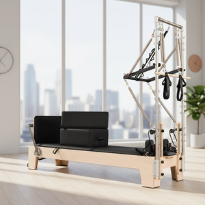 Reformer de Pilates de Madera de Arce Premium con Accesorios Completos y Media <span class=keywords><strong>Torre</strong></span> para Estudios de Pilates Comerciales de Lujo - Product Image 2
