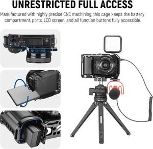 NEEWER-Jaula de aluminio para cámara, dispositivo de grabación de vídeo, placa QR tipo Arca, con rosca de <span class=keywords><strong>1</strong></span>/4 ", compatible con <span class=keywords><strong>Sony</strong></span> <span class=keywords><strong>1</strong></span>/2/2" - Product Image 5
