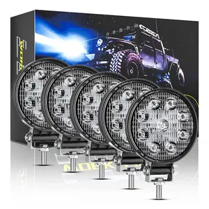 공장 도매 4 인치 9LED 27W 라운드 작업 조명 스포트라이트 오프로드 지프 4x4UTV 자동차 보트