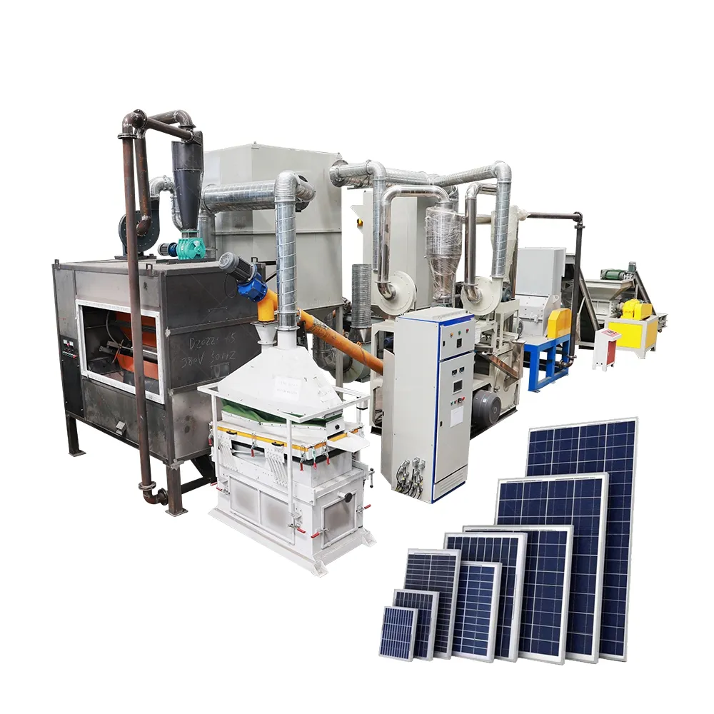Solar Panel Recycling Machine Solar Cell Breaks Recycling Plant Photovoltaic Cell Crushing Separating Machine Solar Panels Recycling Machine