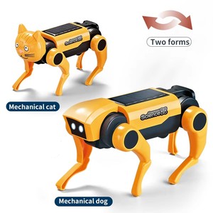 Robot chien mécanique intelligent pour enfants, jouet interactif électrique télécommandé à énergie solaire, à assembler soi-même, en vente - Product Image 1