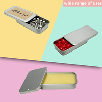 Petit boîtier Rectangle vide en étain, boîte métallique, pour savon, menthe, cosmétique, baume à lèvres, parfum solide, décoratif, 50 pièces