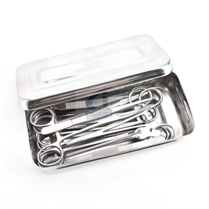 Coffret de 13 instruments chirurgicaux en acier inoxydable avec couvercle, certifié CE Classe I, pour pansements - Product Image 1
