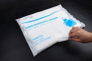 Celemek plastik PE sekali pakai harga pabrik penjualan laris dapat disesuaikan, penggunaan Rumah Sakit dapur pengolahan makanan, murah - Product Image 6