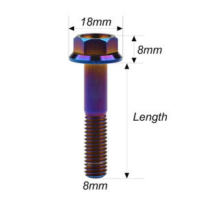 Vis à tête hexagonale en titane bleu plaqué zinc, filetage métrique standard, fixation 40 mm pour l'automobile - Product Image 2