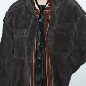 Collares de Piedras Vintage con Diseño de Corbata Roja y Negra Retro de Moda Kaimei 2026, Accesorios de Flores de Aleación, Corbata Larga - Product Image 2