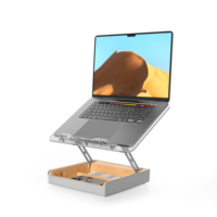 Support d'ordinateur portable multifonctionnel en acrylique transparent Upergo BG-4HY, boîte de rangement, étagère pliable et portable, robuste, vente en gros