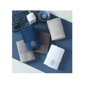 High Quality Customized White Color Embroidery Logo Hotel Bath Towel Sets Comfortable Hotel Towels