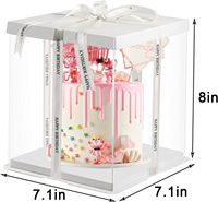 Vente en gros Boîte à gâteau transparente en plastique Boîte cadeau carrée blanche pour mariage Boulangerie Fournitures de pâtisserie