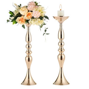 Elegant Curve Gold Metal <strong>Candle</strong> Holder Dual-Use Wedding Flower Arrangement and Dinner Fashion-Designed Elegant <strong>Lantern</strong> &amp; Jar - Product Image 2
