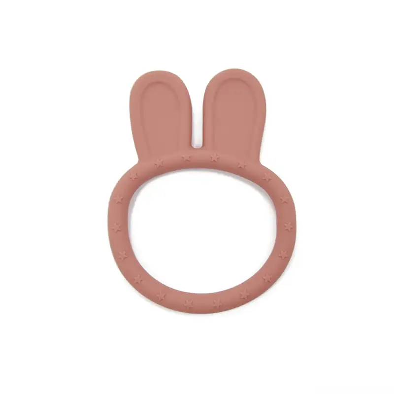 New Design Food Grade Lovely rabbit shape Teether Easy To Hold Soft Great Gift Baby Silicone Teether Toy