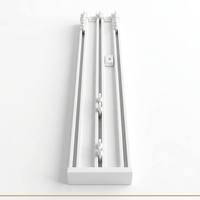 Rail de rideau triple en PVC robuste moderne, à 3 canaux, capacité de charge 20 kg, longueur personnalisable, glissage silencieux, directement de l'usine