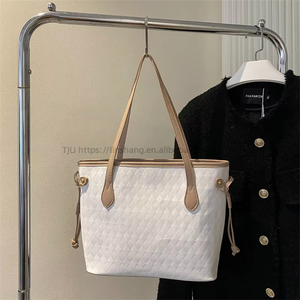 Large Capacity Women's Handheld Tote Bag Korean Version Fall New Square <b>Shoulder</b> Bag With Single <b>Strap</b> Zipper Closure Tanjing - Product Image 5