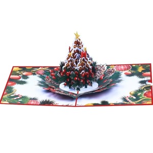 YUYANG New Creative 3d Merry Christmas Pine Cones Cards Holiday Greetings Handmade Christmas Gift Pop up Card - Product Image 5