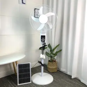 16 inch floor charging vertical fan with solar panel remote control indoor and outdoor emergency solar fan Ventilation Fan