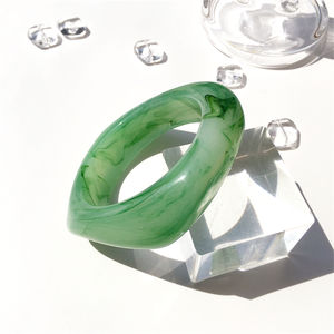 UJBOX, pulsera Gros colorida crema marrón, joyería acrílica para mujer, brazaletes de resina lúcida, accesorios para mujer, joyería llamativa - Product Image 5