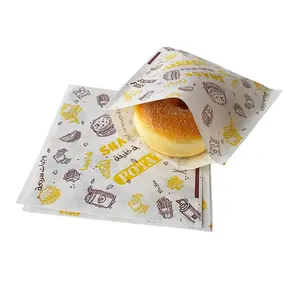 Un côté pe enduit blanc personnalisé kraft papier ciré pour emballage alimentaire sac en papier