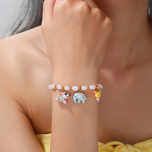 Animal Kawaii |   Abalorio de Animal Esmaltado en Latón Chapado en Oro de 18K para la Fabricación de Joyas |   Colgante de Animal de Dibujos Animados - Product Image 6