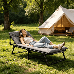 <span class=keywords><strong>Lit</strong></span> de camping pliable, idéal pour les voyages en voiture et en camping-car, lits pliants portables et compacts, gain de place, sans assemblage, <span class=keywords><strong>lit</strong></span> ergonomique, capacité de 400 lb - Product Image 2