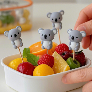 Niños Animal dibujos animados Mini postre pastel decoración plástico fruta comida selecciones caja de almuerzo accesorios palillos decoración tenedores conjunto - Product Image 5