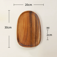 Creatieve Acacia Trays Sets Op Maat Gemaakt Ontwerp Rond Onregelmatig Ovaal Serviesgoed Massief Houten Borden Voor Fruit Dessertbrood