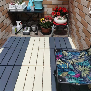 Modular Interlocking <b>Plastic</b> Deck Tiles for Rental Apartment Balcony Quick Installation No Tools Needed - Product Image 2