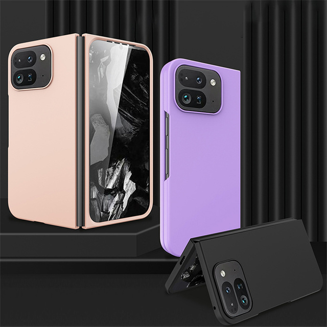 Hinge protection Matte Plastic Hard Folding Case for Google Pixel 10 9 Pro Fold 5G with Tempered Glass Full Body case