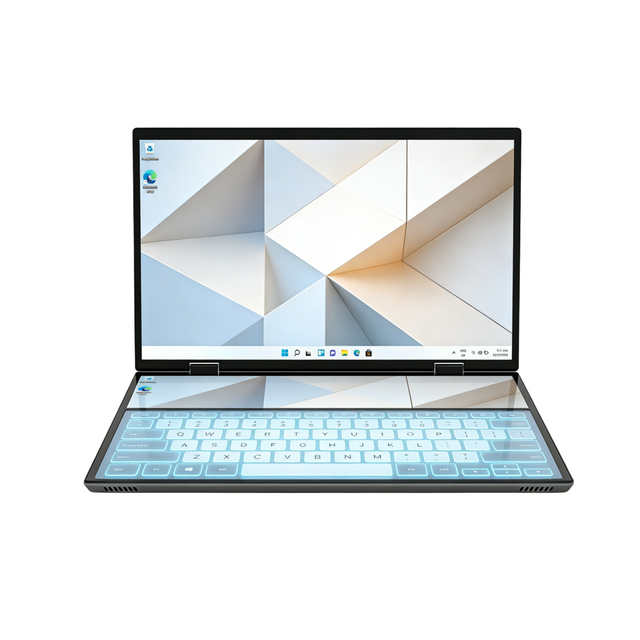 Intel N95 Quad Core 14 Inch Dual Screen 360 Degree Laptop Windows 11 IPS High Performance Cooling Business Laptop
