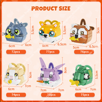 Grosir blok bangunan plastik Mini Model hewan peliharaan kucing lucu mainan rakitan DIY saku kreatif mainan bata hewan untuk anak-anak