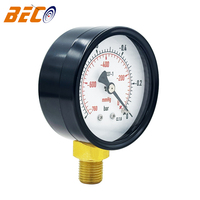 Beco 60mm Black Steel case -1bar -760mmhg Bourdon Tube Water Pressure Gauge Manometers