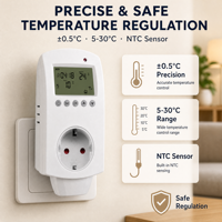 Enchufe programable para sistema de casa inteligente, enchufe de termostato con función Wifi